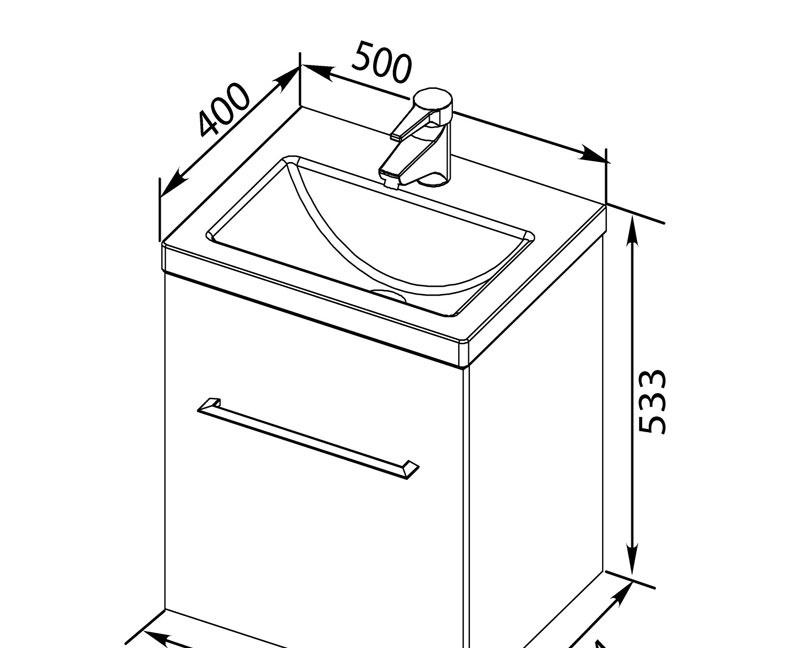 Aquanet Порто, Тумба с раковиной, S-UM-COM50/1-w / 6641mkr / UM-COM50/1