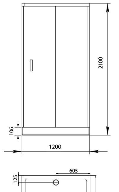 Душевой уголок - Aquanet, Alfa, 120x80x210 см, 00174270
