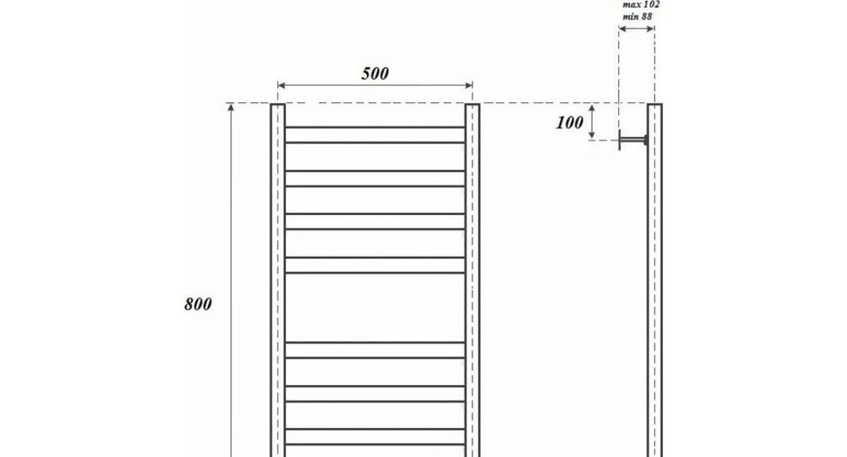 Полотенцесушитель электрический - Point, Меркурий, 10.2x50x80 см, PN83158E