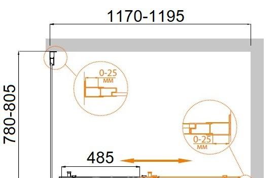 Душевой уголок - Cezares, Molveno, 80x120x190 см, MOLVENO-AH-11-120/80-C-Cr-IV