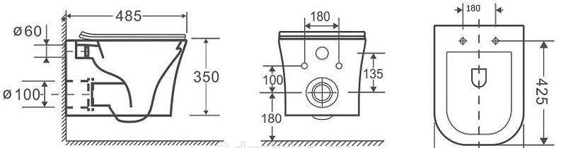Grossman Style, Унитаз подвесной, GR-4474S