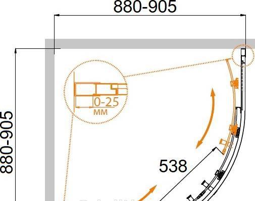 Душевой уголок - Cezares, без коллекции, 90x90x190 см, MOLVENO-R-2-90-C-BORO-IV
