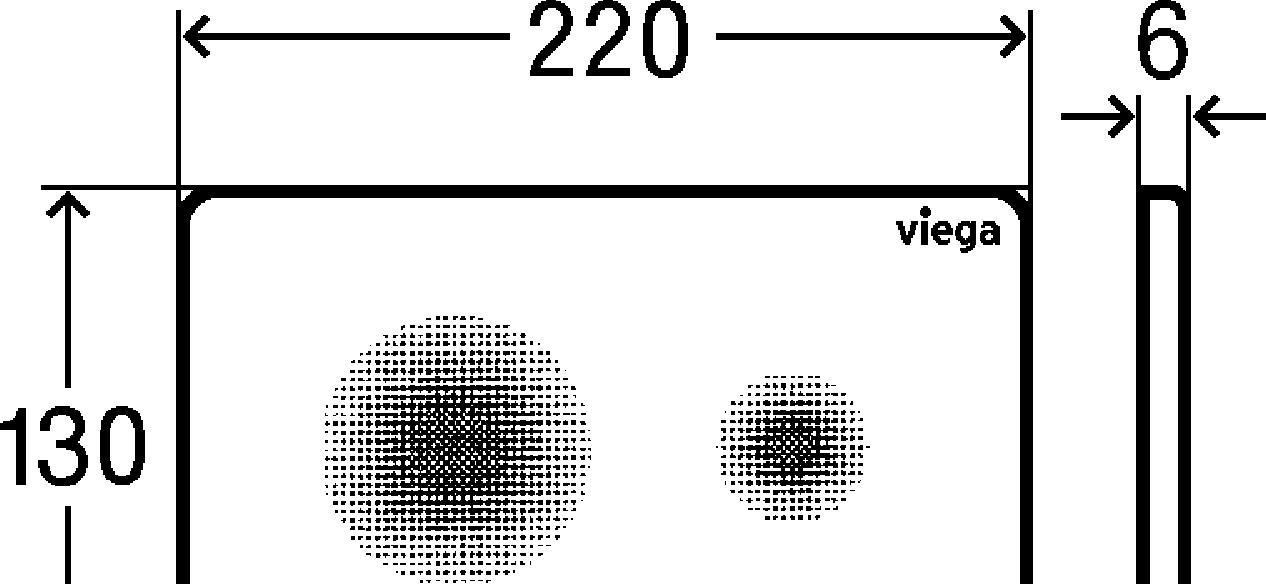 Кнопка смыва - Viega, Visign for Style, 0.6x22x13 см, 774356
