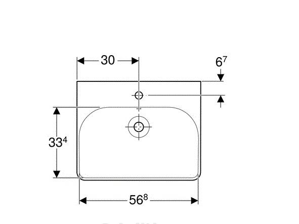 Geberit Smyle Square, Раковина, 500.229.01.1