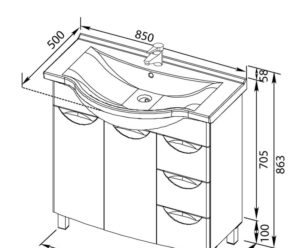 Aquanet Асти, Тумба для раковины, 00177786