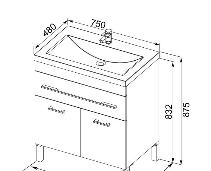 Aquanet Франка, Тумба для раковины, EB1597-E52