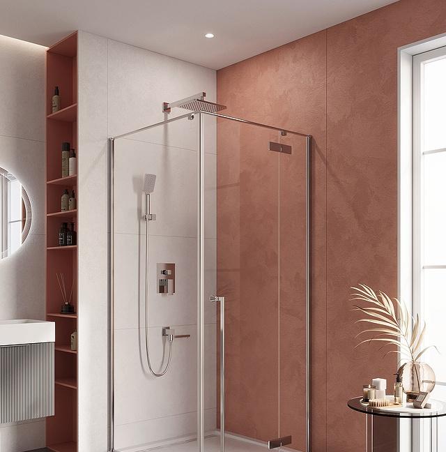 Душевой уголок - Cezares, Liner, 100x100x195 см, LINER-A-1-100-C-Cr-R