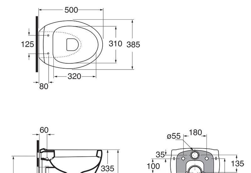 Azzurra Clas, Унитаз подвесной, CLP150/SOSK