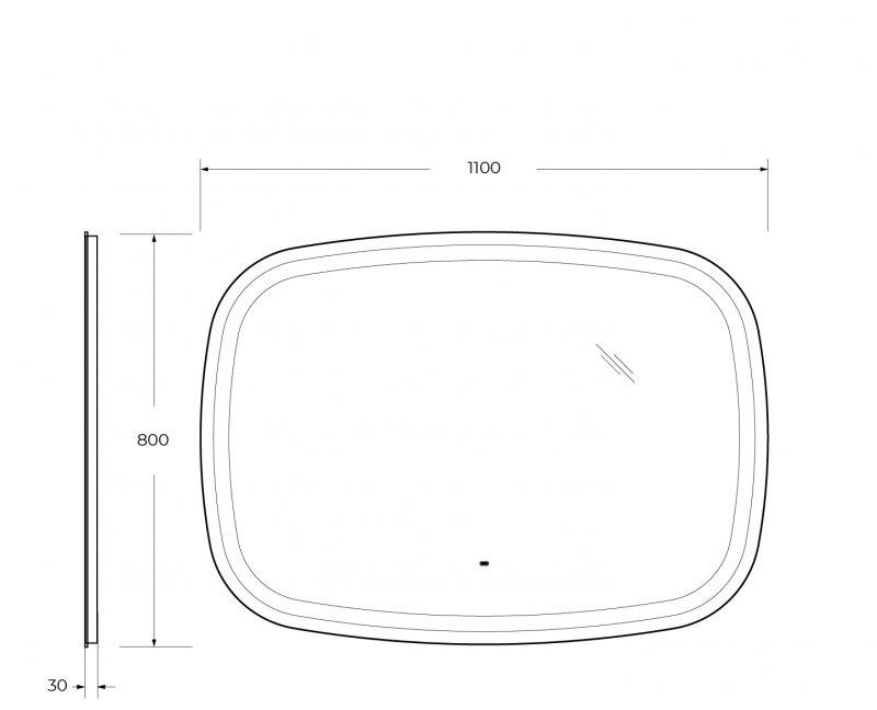 Cezares Molveno, Зеркало, CZR-SPC-MOLVENO-1100-800-MOV