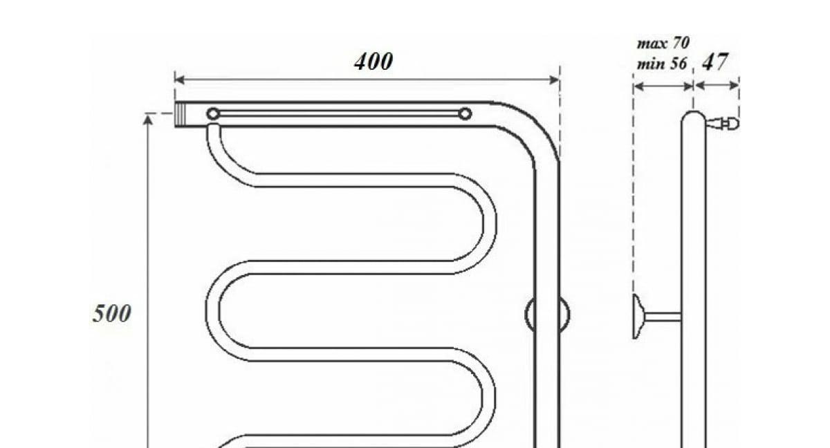 Полотенцесушитель водяной - Point, Фокстрот, 11.4x50x40 см, PN25554P