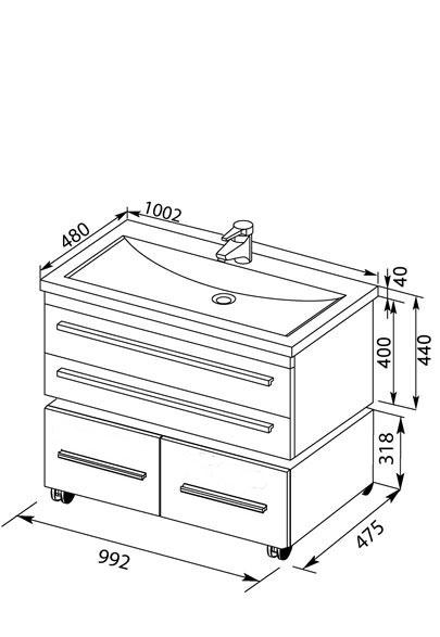 Aquanet Нота, Тумба для раковины, 00171498