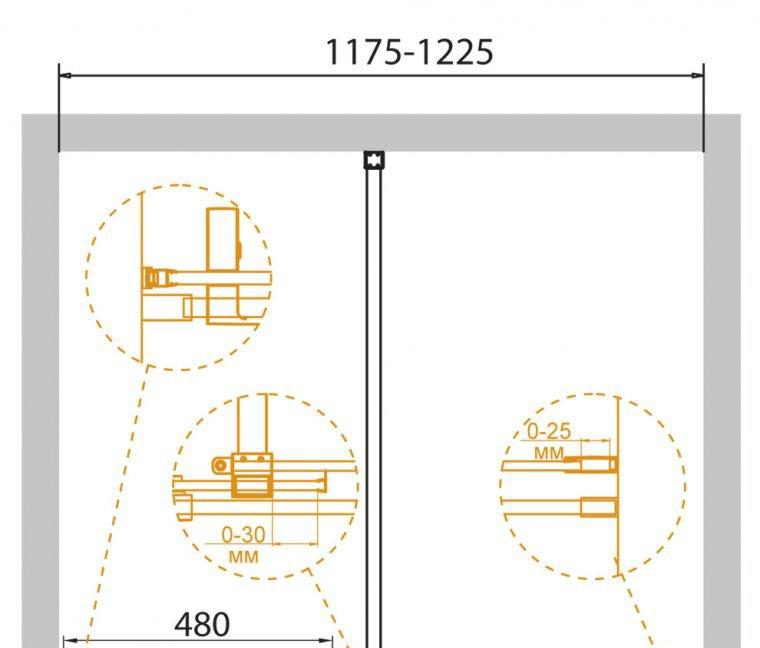 Душевая дверь - Cezares, Stream, 120x195 см, STREAM-BF-1-120-C-Cr