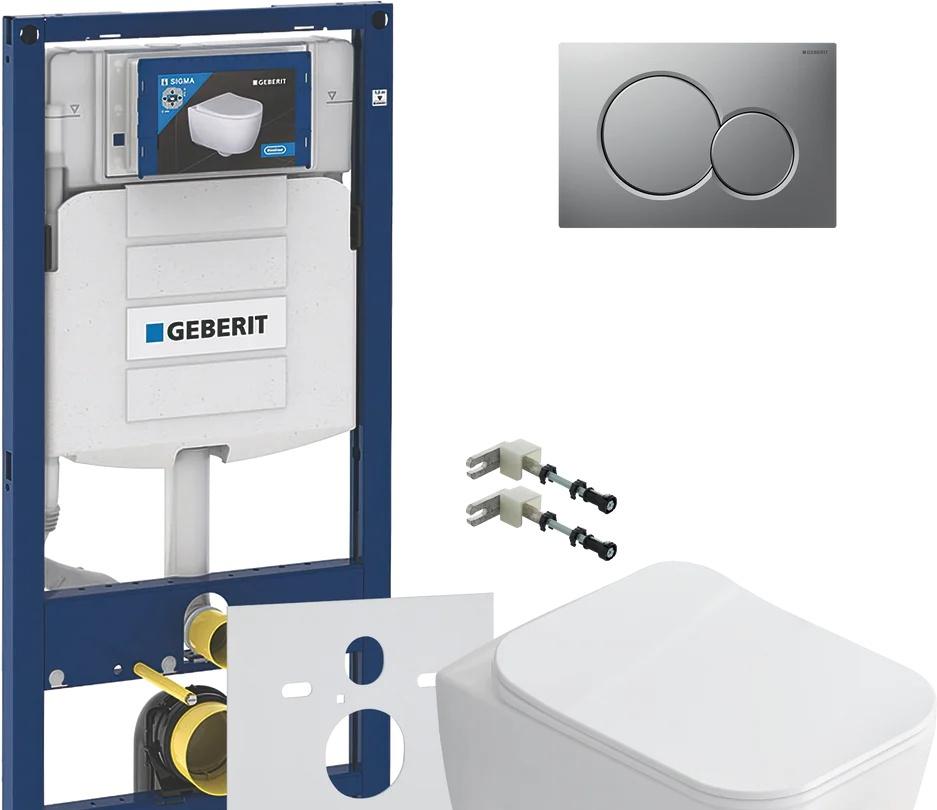 Geberit без коллекции, Унитаз подвесной с инсталляцией и кнопкой, W220101