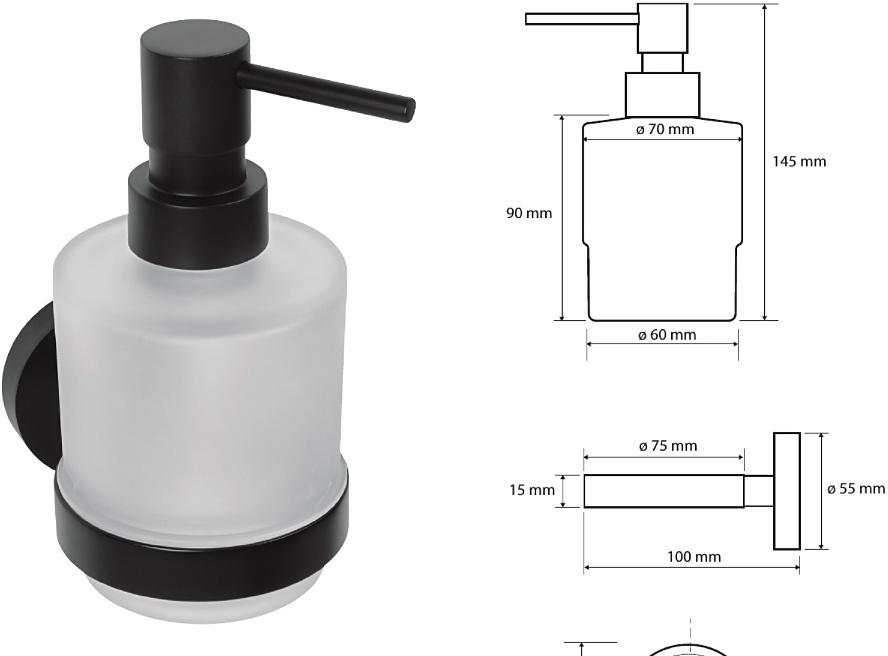 Bemeta Dark, Дозатор для жидкого мыла, 104109100