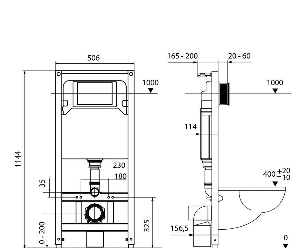 Инсталляция для унитаза - Tece, TECEspring, 16.5x50.6x114.4 см, S955204