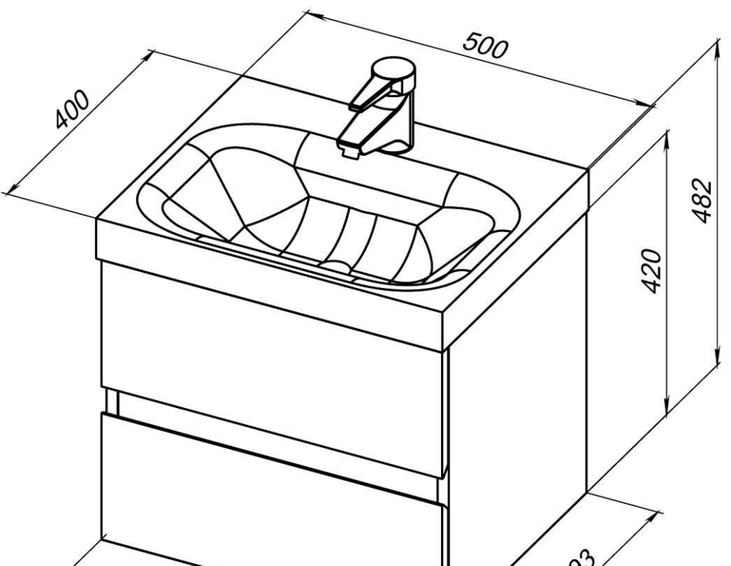 Aquanet Беркли, Тумба с раковиной, 306355