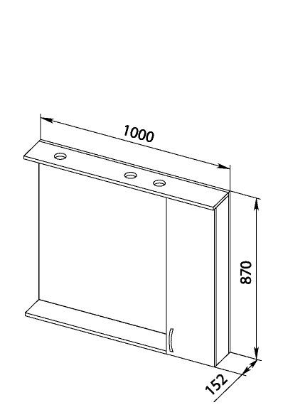 Aquanet Донна, Шкаф-зеркало, 1A2267K3RN010