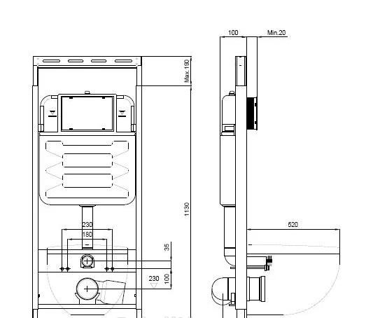 Инсталляция для унитаза - Aquatek, Easy Fix, 10x50x113 см, INS-0000010