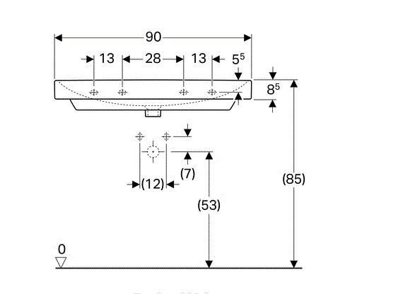 Geberit Smyle Square, Раковина, 500.251.01.1