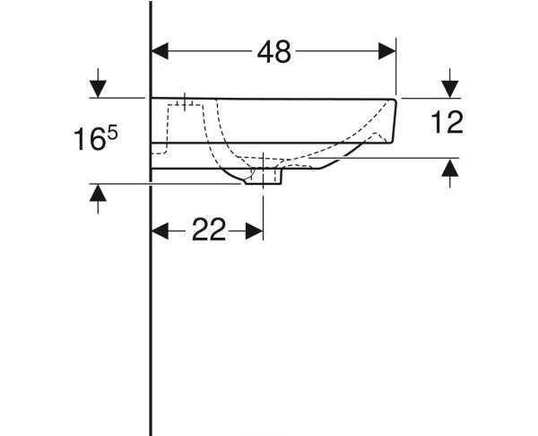 Geberit Smyle Square, Раковина, 500.223.01.1