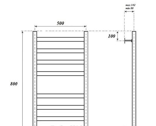 Полотенцесушитель электрический - Point, Меркурий, 8.8x53x80 см, PN83158WE
