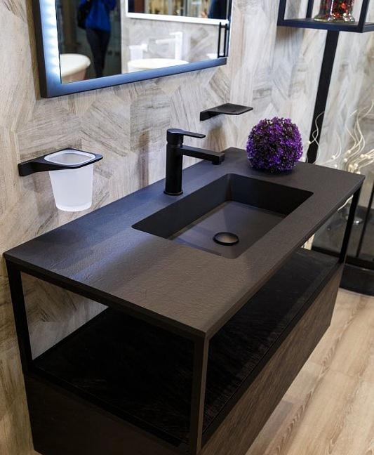 Cezares Acquabella, Раковина, ENCIMERA.INTEGRA_SF_SLATE_80_NEGRO