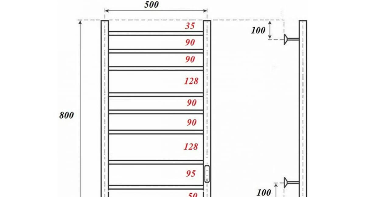 Полотенцесушитель электрический - Point, Аврора, 10.2x50x80 см, PN10858