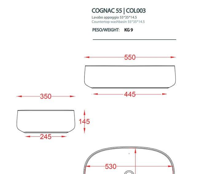 ArtCeram Cognac, Раковина, COL003 01 34