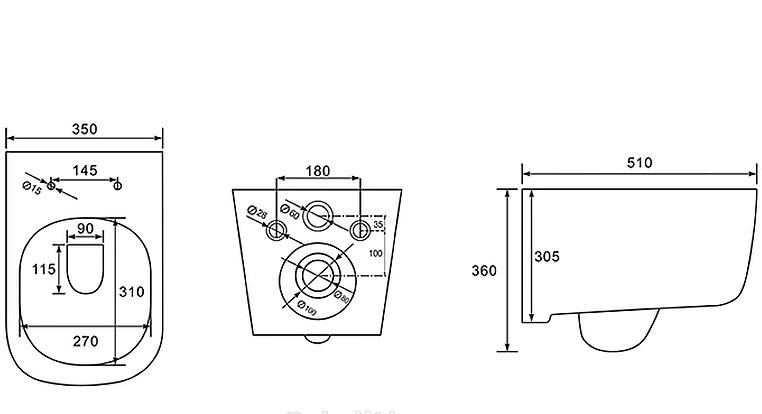 Aquatek Лугано, Унитаз подвесной с инсталляцией и кнопкой, SET AQUATEK ЛУГАНО 4в1