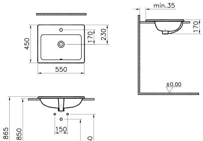 Vitra S20, Раковина, 5465B003-0001