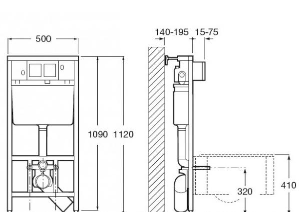 Инсталляция для унитаза - Laufen, LIS CW1, 8x24.5x16.5 см, 8.9466.0.000.000.1