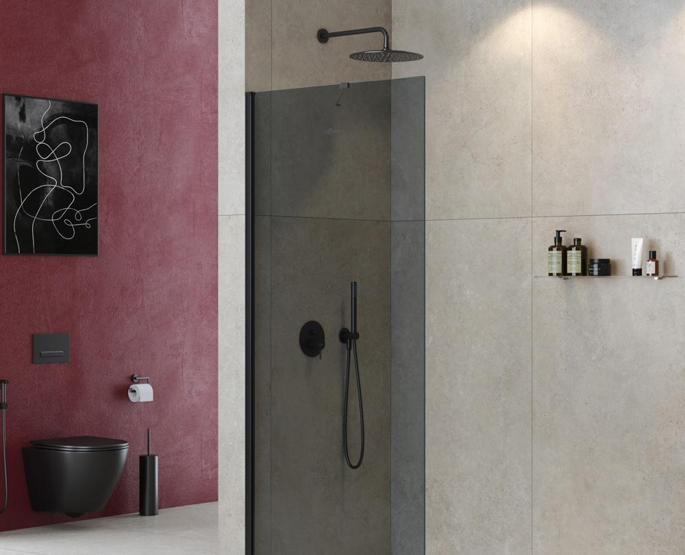 Душевая перегородка - Cezares, Liberta, 110x70x195 см, LIBERTA-L-1-TB-110-GR-NERO