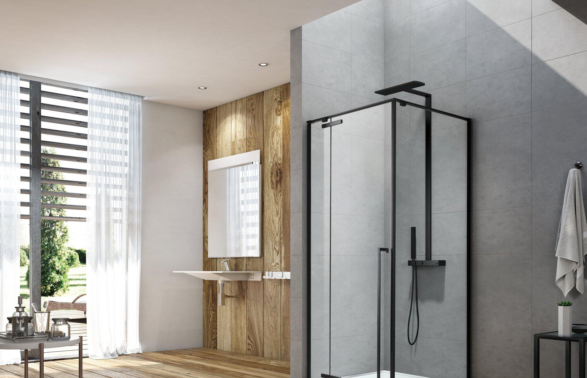 Душевой уголок - Aquanet, Ideal, 99x99x200 см, AE-AXC10MB-S-B / 00243632