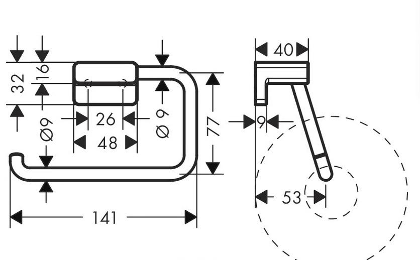 Hansgrohe AddStoris, Держатель туалетной бумаги, 41771700
