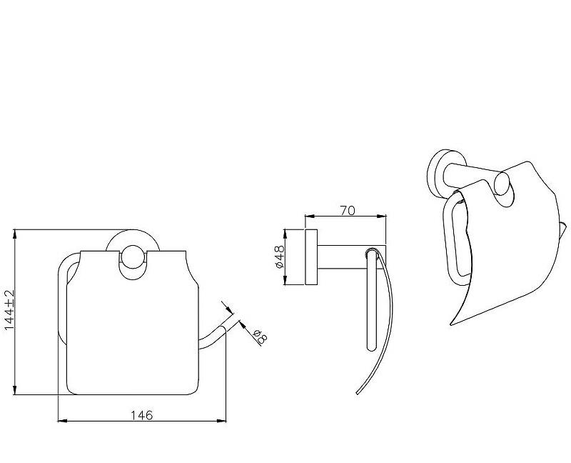 Aquatek Вега, Держатель туалетной бумаги, AQ4009MB