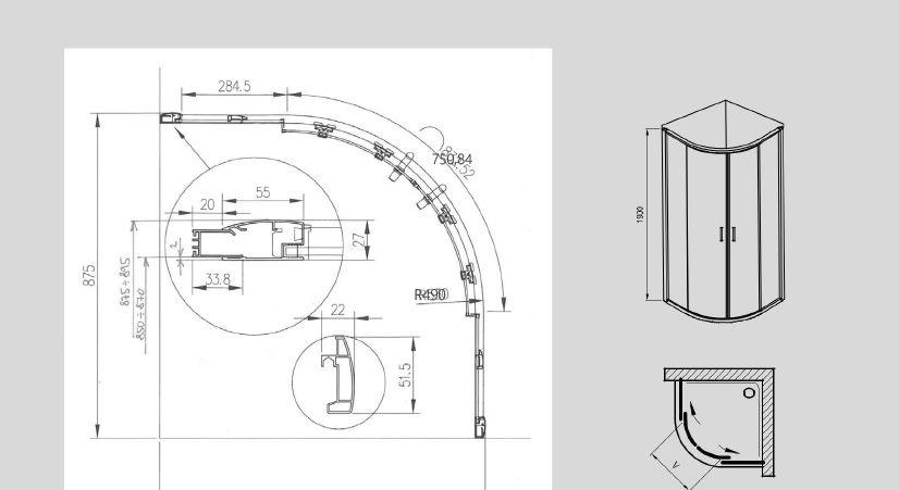 Душевой уголок - Ravak, Blix, 90x90x190 см, X3B270C00Z1C