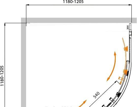 Душевой уголок - Cezares, Molveno, 120x120x195 см, R-22-100+20-C-Cr-IV / MOLVENO-R-22-100+20-C-Cr-IV