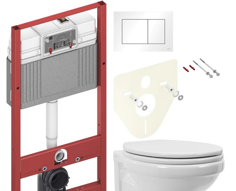 Tece без коллекции, Унитаз подвесной с инсталляцией и кнопкой, 967-W