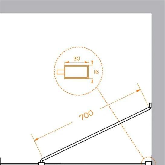 Душевая перегородка - Cezares, Liberta, 90x195 см, L-1-TB-90-BR-Cr / LIBERTA-L-1-TB-90-BR-Cr
