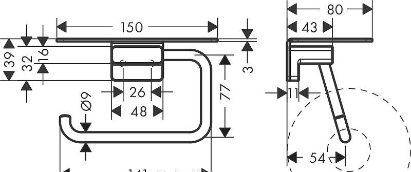 Hansgrohe AddStoris, Держатель туалетной бумаги, 41772990