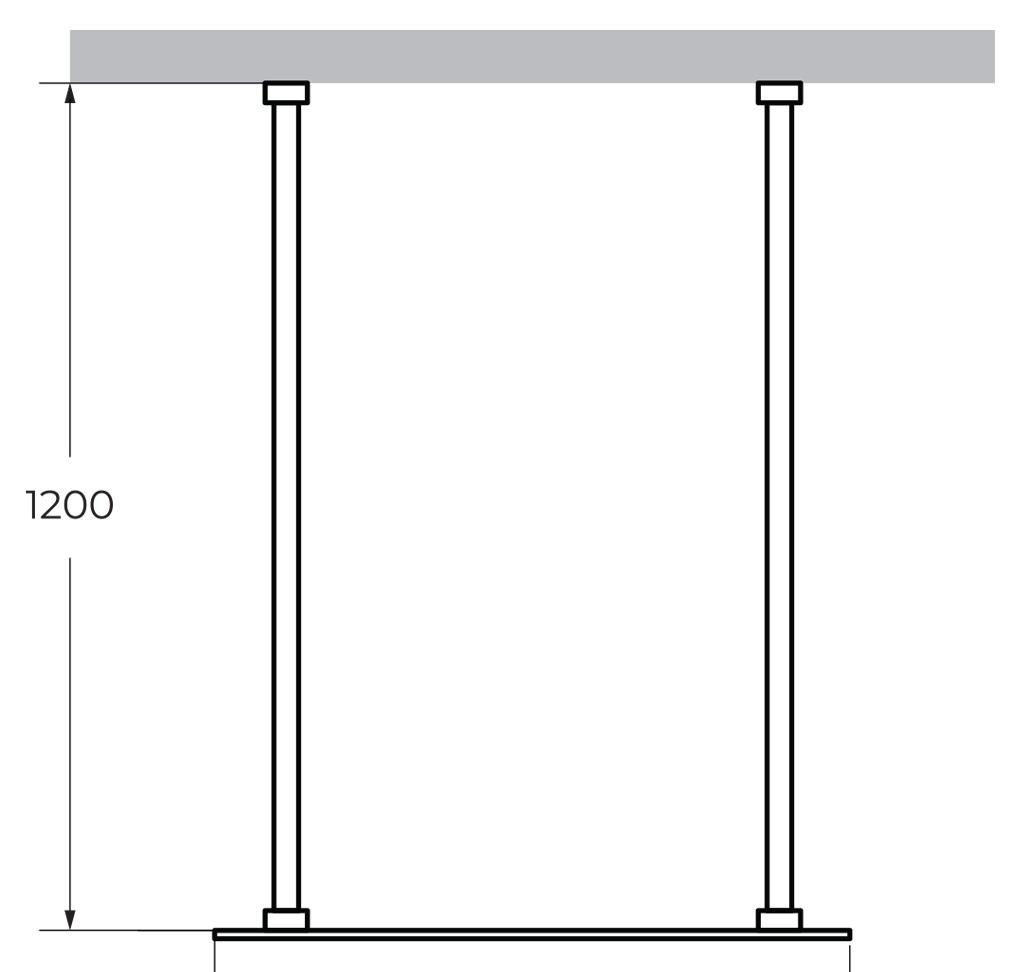 Душевая перегородка - Cezares, Liberta, 90x120x195 см, LIBERTA-L-2-90-120-GR-Cr