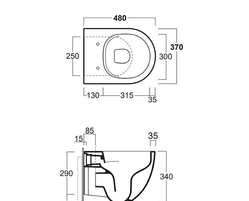 Simas Vignoni, Унитаз подвесной, VI28bi