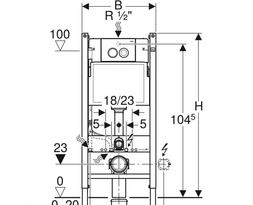 Geberit Selnova, Унитаз подвесной с инсталляцией и кнопкой, 458.121.SE.1