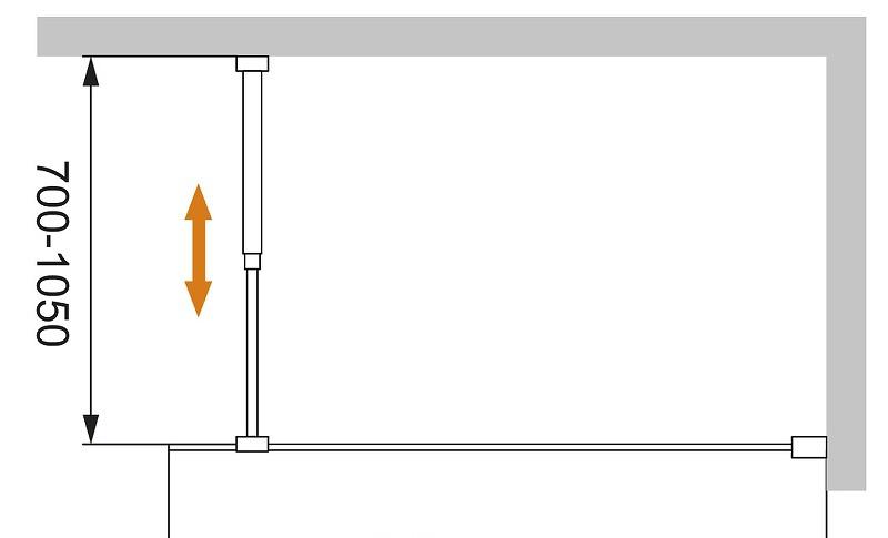 Душевая перегородка - Cezares, Liberta, 8x120x195 см, LIBERTA-L-1-120-120-GR-NERO