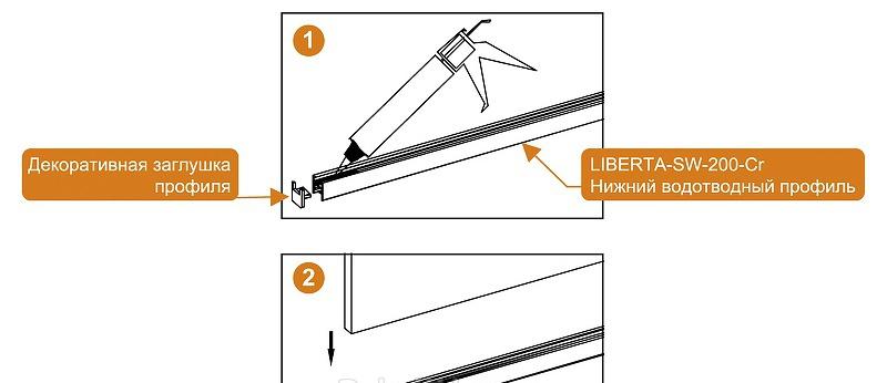 Душевая перегородка - Cezares, Liberta, 8x120x195 см, LIBERTA-L-2-120-120-C-NERO
