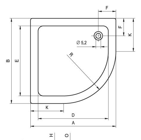 Душевой поддон - Riho, без коллекции, 90x90x8.5 см, DA2100500000000 / DA21