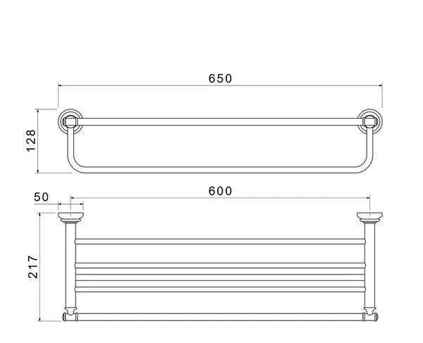 Aquanet Классик, Полка с полотенцедержателем, AQ4515PG