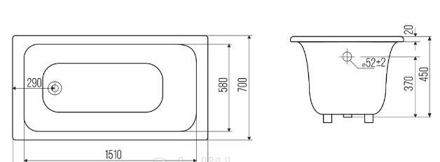 Jacob Parallel, Чугунная ванна, E2949-00 RUB / E2949-00