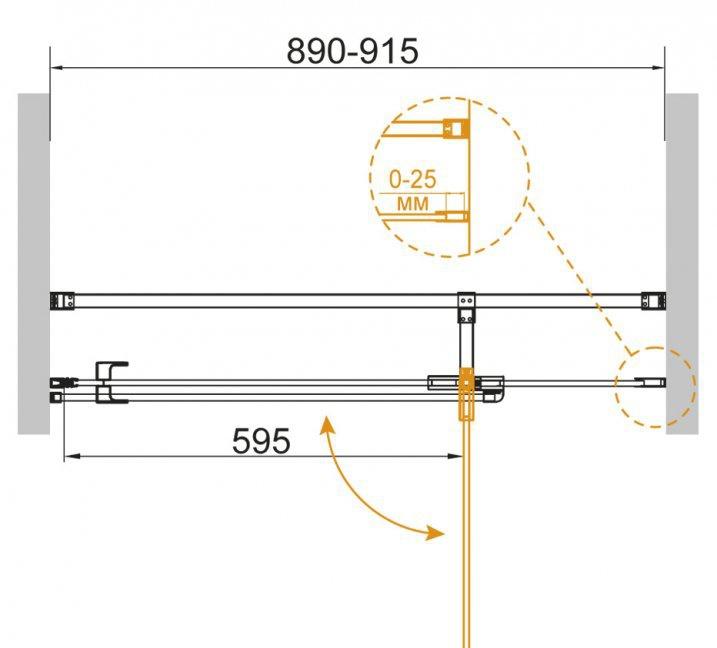 Душевая дверь - Cezares, Valvola, 90x195 см, VALVOLA-B-1-90-C-Cr