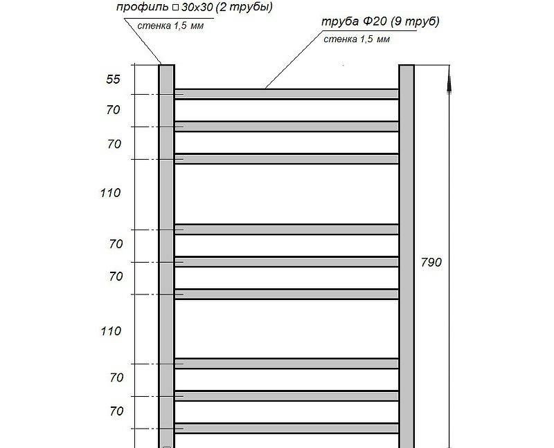 Полотенцесушитель электрический - Point, Веста, 8x53x79 см, PN70758W
